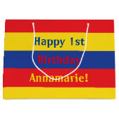 Kinderen van Birthday Party Primaire kleuren Groot Cadeauzakje (Voorkant)