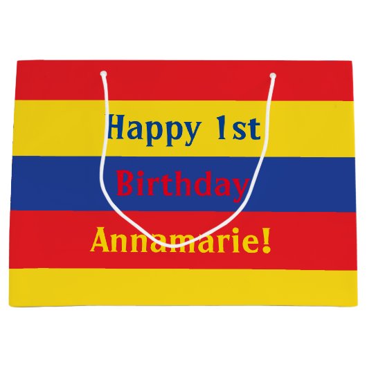 Kinderen van Birthday Party Primaire kleuren Groot Cadeauzakje (Voorkant)