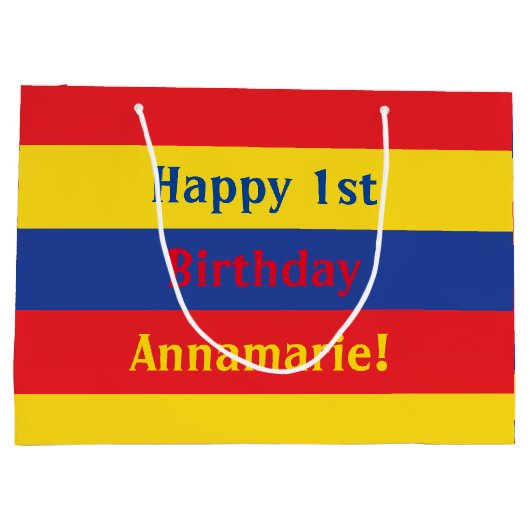 Kinderen van Birthday Party Primaire kleuren Groot Cadeauzakje (Achterkant)