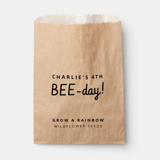 Kinderen van Birthday Party Rustic Kraft Wilde Blo Bedankzakje (Voorkant)