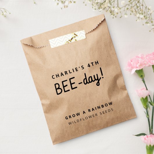 Kinderen van Birthday Party Rustic Kraft Wilde Blo Bedankzakje (Gezegeld)