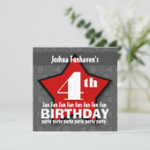 Kinderen van Birthday Party Silver en Red STAR W20 Kaart (Staand voorkant)