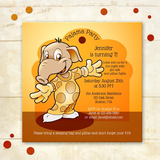 Kinderen van Birthday Slumber of uitnodiging van d