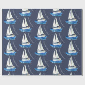 Kinderen van Birthday - Speciaal Ocean Sailboat Pa Cadeaupapier (Vlak)