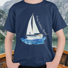 Kinderen van Birthday - Speciaal Zeesailboot T-shirt