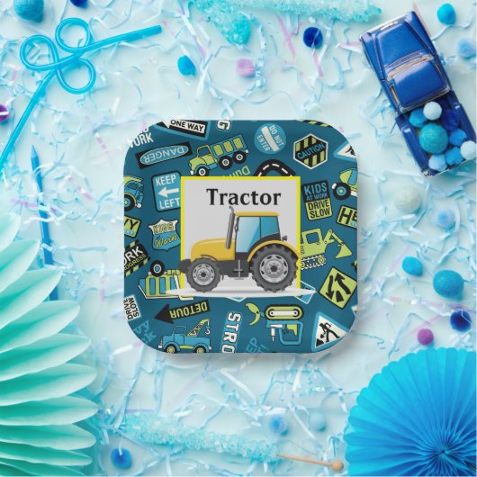 Kinderen van Birthday Speelgoed Tractor Papieren Bordje (Feest)