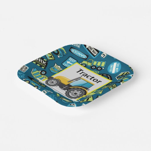 Kinderen van Birthday Speelgoed Tractor Papieren Bordje (Gebogen)