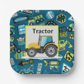 Kinderen van Birthday Speelgoed Tractor Papieren Bordje (Voorkant)