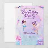 Kinderen van Birthday Uitnodiging (Voorkant / Achterkant)