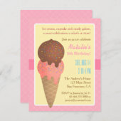 Kinderen van Birthday, uitnodiging van Ice crème (Voorkant / Achterkant)