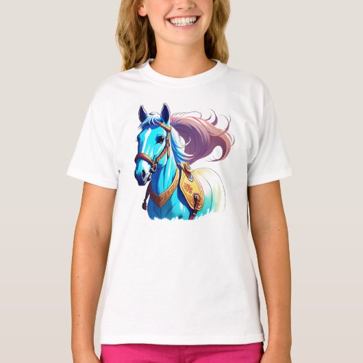 Kinderen van blauwe paarden t-shirt (Voorkant)