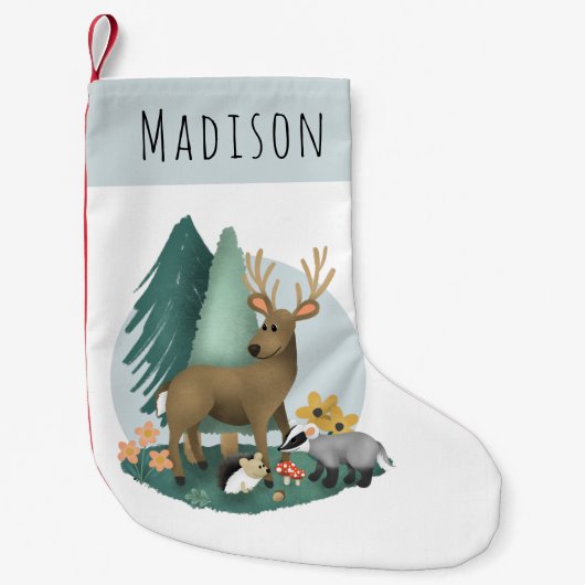 Kinderen van Cute Rustic Woodland Forest Animals Kleine Kerstsok (Voorkant)