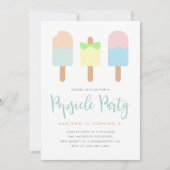 Kinderen van Cute Summer Pastel Popsiel Party Birt Kaart (Voorkant)