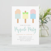 Kinderen van Cute Summer Pastel Popsiel Party Birt Kaart (Staand voorkant)