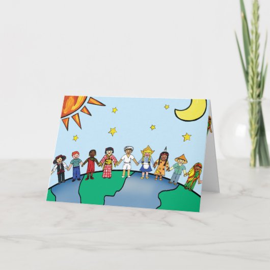 Kinderen van de kaart-Nieuwe Groet van de Wereld Kaart (Voorkant)