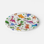 Kinderen van de kleurrijke Waterverf Birthday Dino Papieren Bordje (Gekanteld)