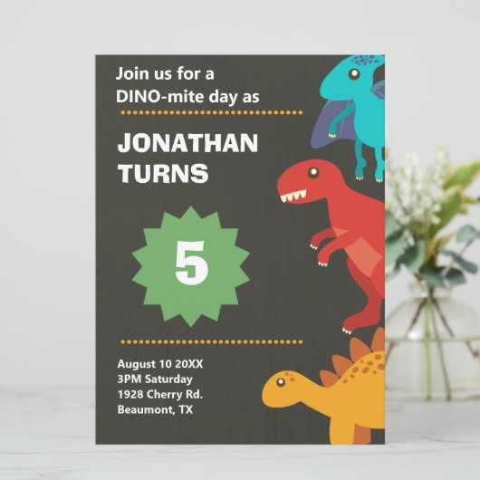 Kinderen van de moderne dinosaurus kaart (Staand voorkant)