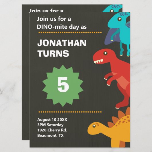 Kinderen van de moderne dinosaurus kaart (Voorkant / Achterkant)