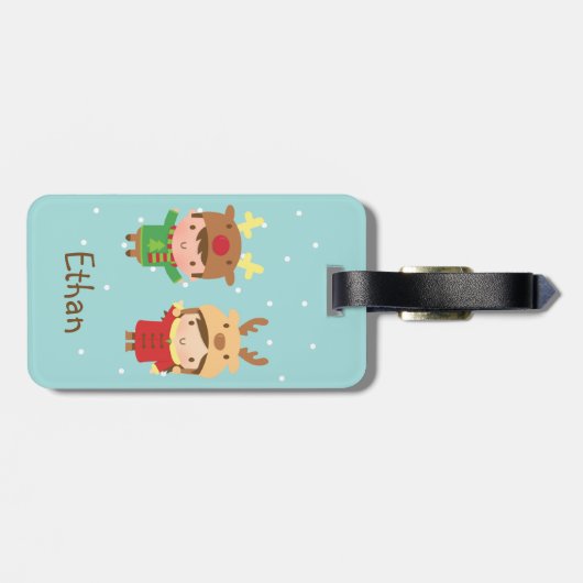 Kinderen van de rendierentuin Bagagelabel van kers (Achterkant horizontaal)