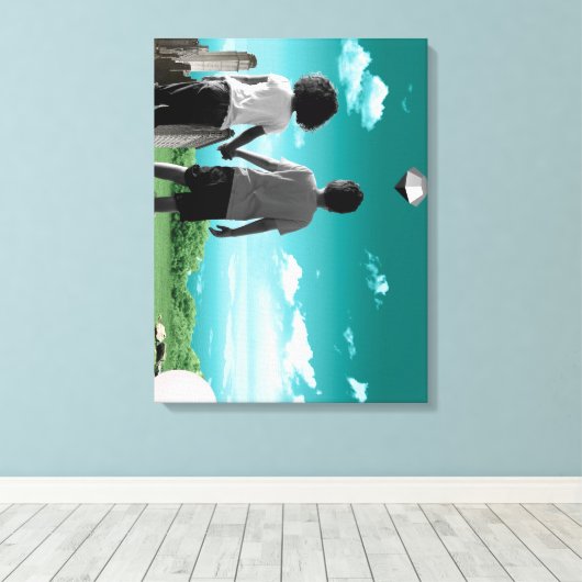 Kinderen van de toekomst canvas afdruk (Insitu (Houten vloer))