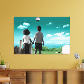 Kinderen van de toekomst canvas afdruk (Insitu (Woonkamer))