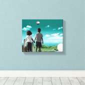 Kinderen van de toekomst canvas afdruk (Insitu (Houten vloer))
