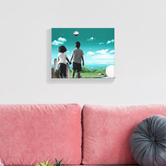 Kinderen van de toekomst canvas afdruk (Insitu (Woonkamer))
