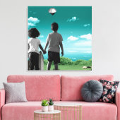 Kinderen van de toekomst canvas afdruk (Insitu (Woonkamer))