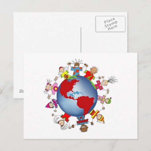 Kinderen van de wereld briefkaart (Voorkant / Achterkant)