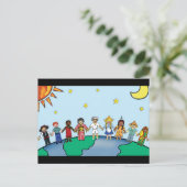 Kinderen van de wereld briefkaart (Staand voorkant)