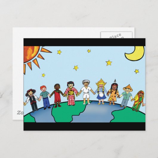 Kinderen van de wereld briefkaart (Voorkant / Achterkant)