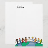 Kinderen van de wereld briefpapier (Voorkant / Achterkant)