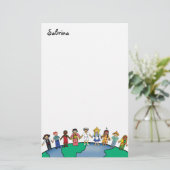 Kinderen van de wereld briefpapier (Staand voorkant)