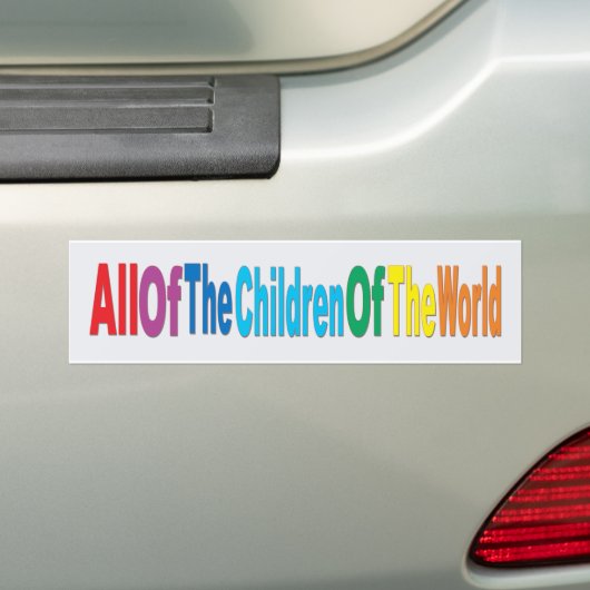 Kinderen van de wereld bumpersticker (Op auto)