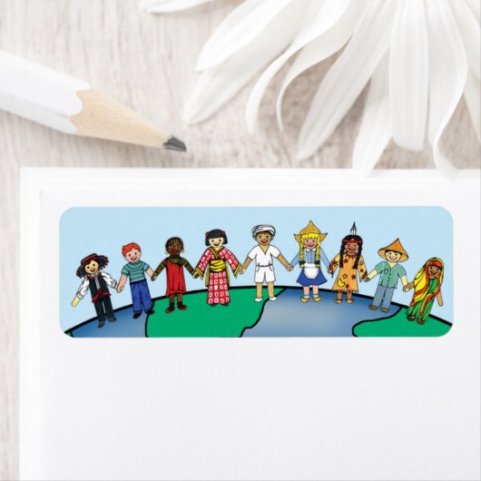 Kinderen van de wereld Decoratief Label (Insitu)