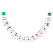 Kinderen van de wereld houden handen vast vlaggetjes (Alle)