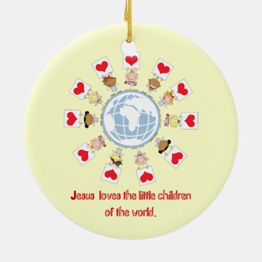 Kinderen van de wereld keramisch ornament (Achterkant)