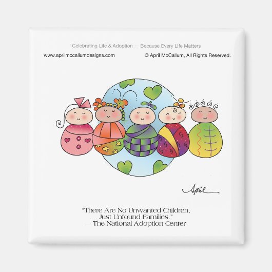 KINDEREN VAN DE WERELD magneet door April McCallum (Voorkant)