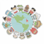 Kinderen van de Wereld Onderwijzen Sticker (Voorkant)