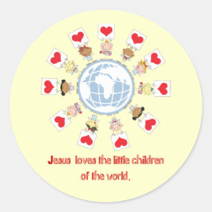 Kinderen van de wereld ronde sticker