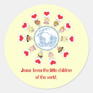 Kinderen van de wereld ronde sticker