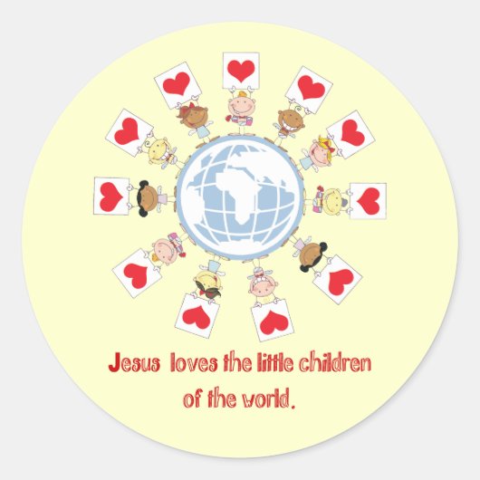 Kinderen van de wereld ronde sticker (Voorkant)