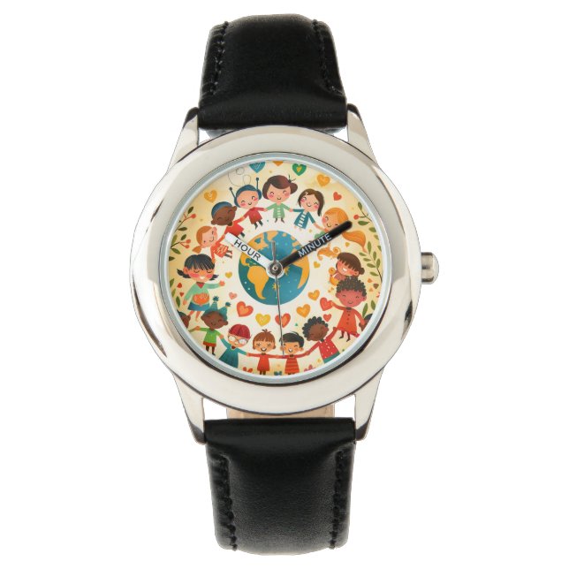 Kinderen van de Wereld — Verscheidenheid en Vrede Horloge (Voorkant)