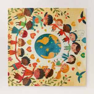Kinderen van de Wereld — Verscheidenheid en Vrede Legpuzzel