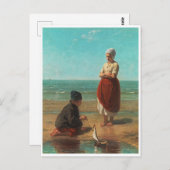 Kinderen van de zee, Jozef Israels Briefkaart (Voorkant / Achterkant)