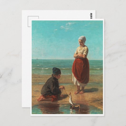 Kinderen van de zee, Jozef Israels Briefkaart (Voorkant / Achterkant)