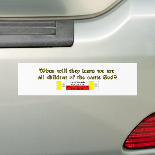 Kinderen van dezelfde God 1 Bumpersticker (Op auto)