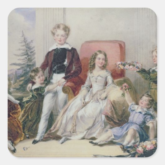 Kinderen van Elhanan Bicknell Vierkante Sticker (Voorkant)