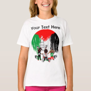 Kinderen van Gaza schilderen de Palestijnse vlag T-shirt