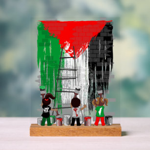 Kinderen van Gaza schilderen Palestijnse vlag Acryl Bord